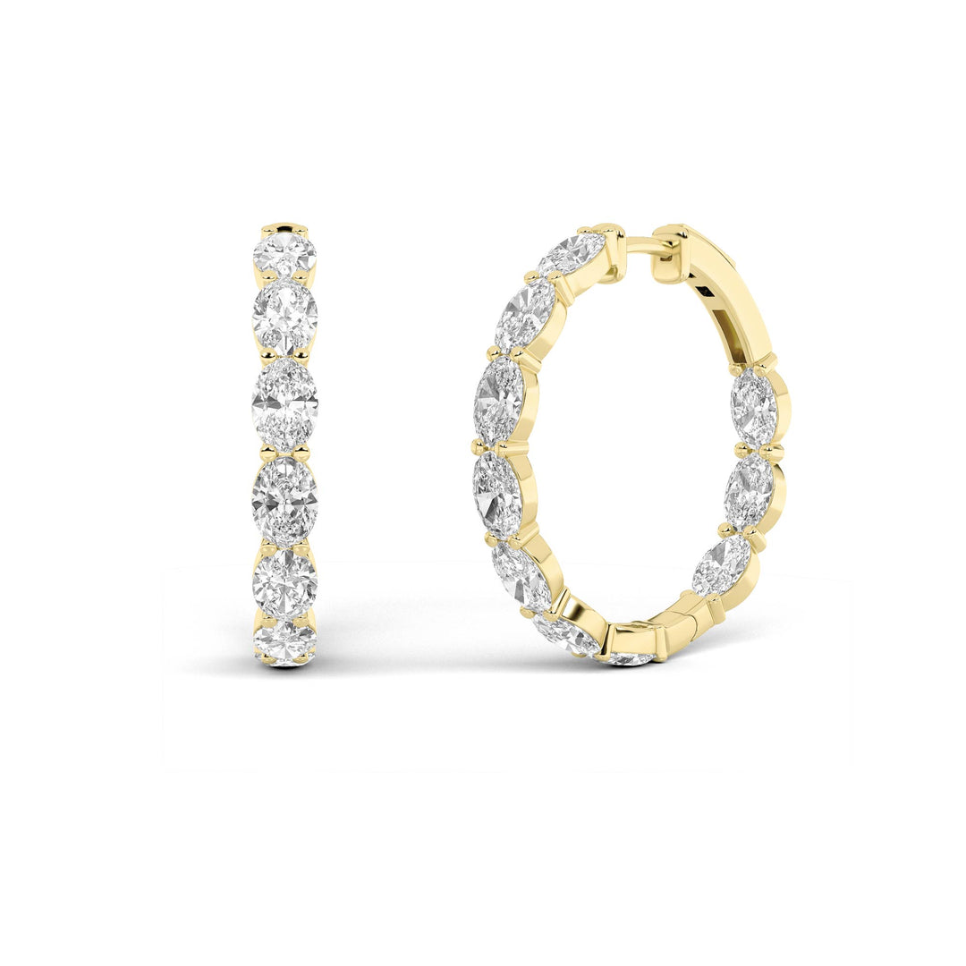 8Cttw Oval Shaped Lab Grown Diamond Inside Out Hoop Earrings in 14K Gold (F/VS)