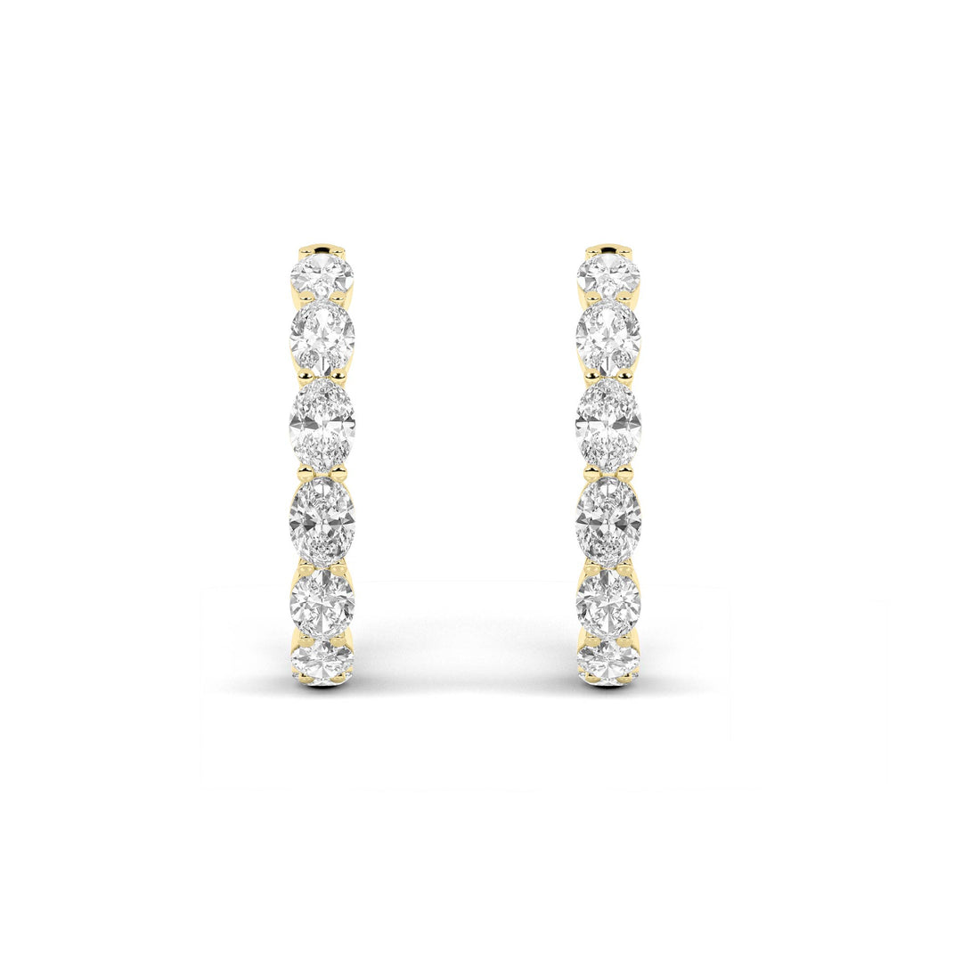 8Cttw Oval Shaped Lab Grown Diamond Inside Out Hoop Earrings in 14K Gold (F/VS)