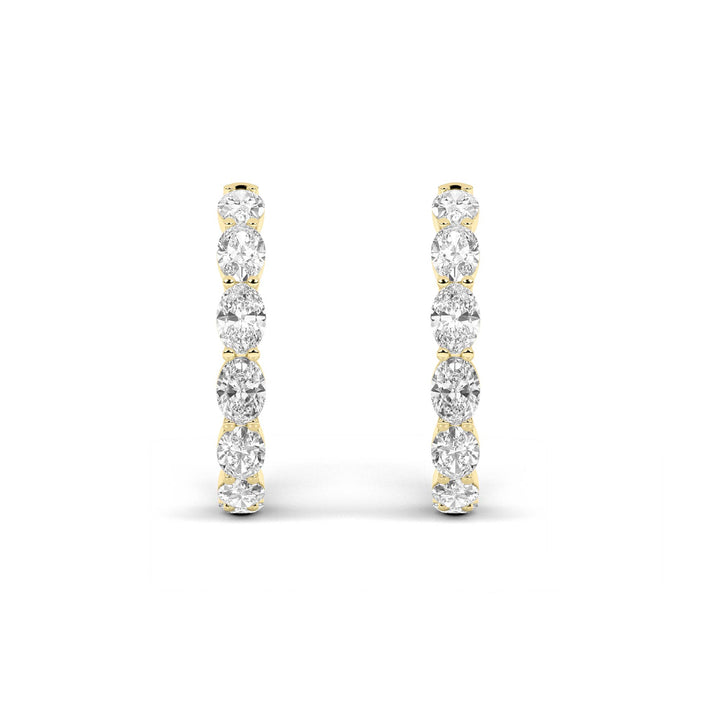 8Cttw Oval Shaped Lab Grown Diamond Inside Out Hoop Earrings in 14K Gold (F/VS)