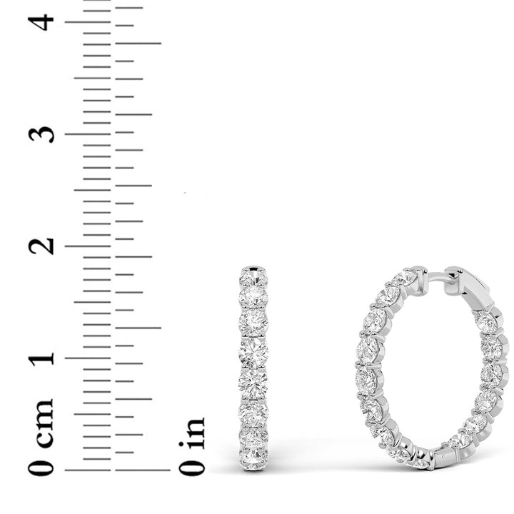 5Cttw Round Shaped Lab Grown Diamond Inside Out Hoop Earrings in 14K Gold (F/VS)