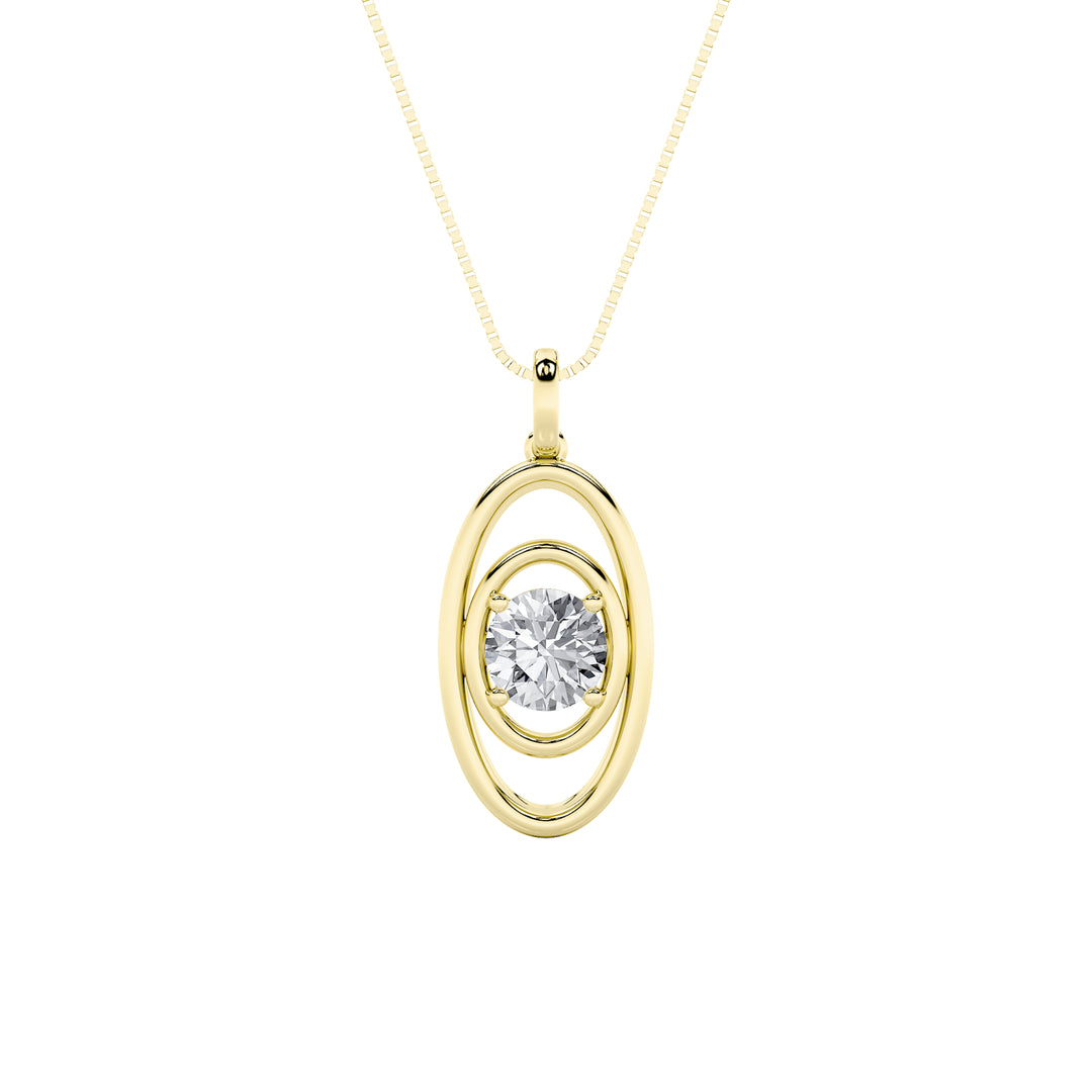 1CTW Round Shaped Lab Grown Diamond (F/VS) Concentric Fancy Pendant in 14K Gold