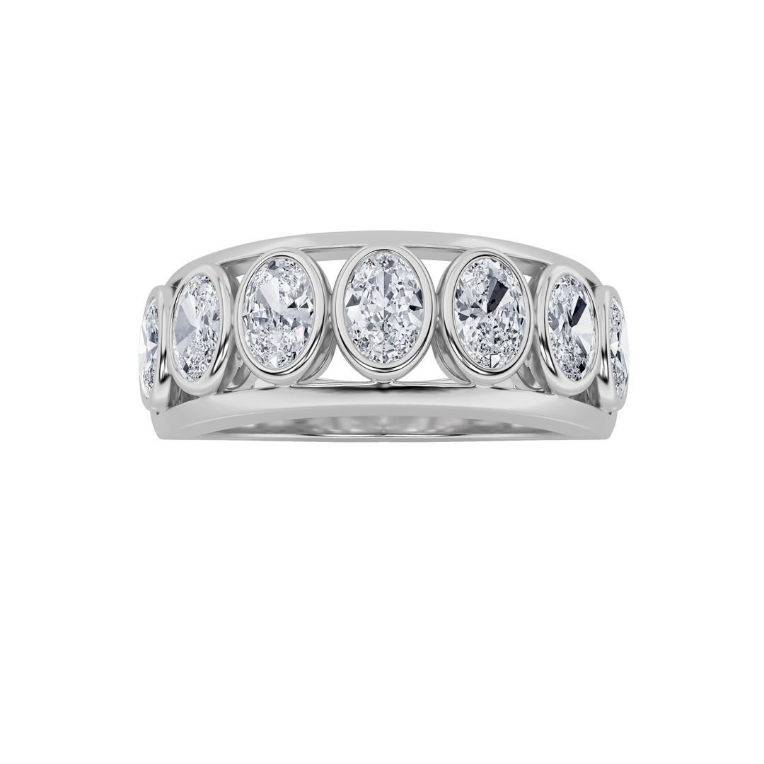 14KW Lab Diamond Oval Ring 1.5ctw F+VS+ Contemporary