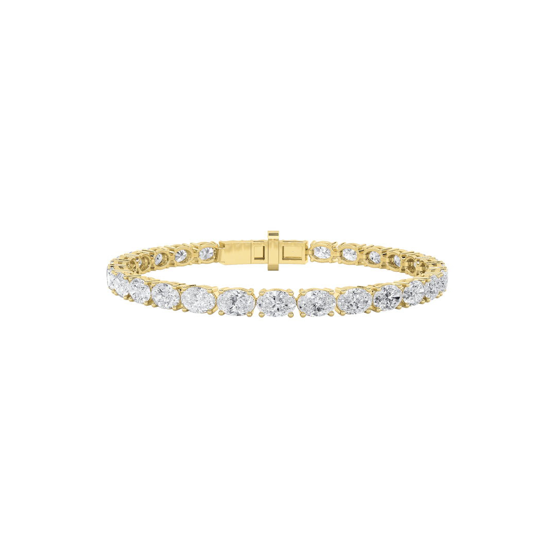 8.5Cttw Oval Shaped Lab Grown Diamond East & WestBracelet in 14K Gold (F/VS)