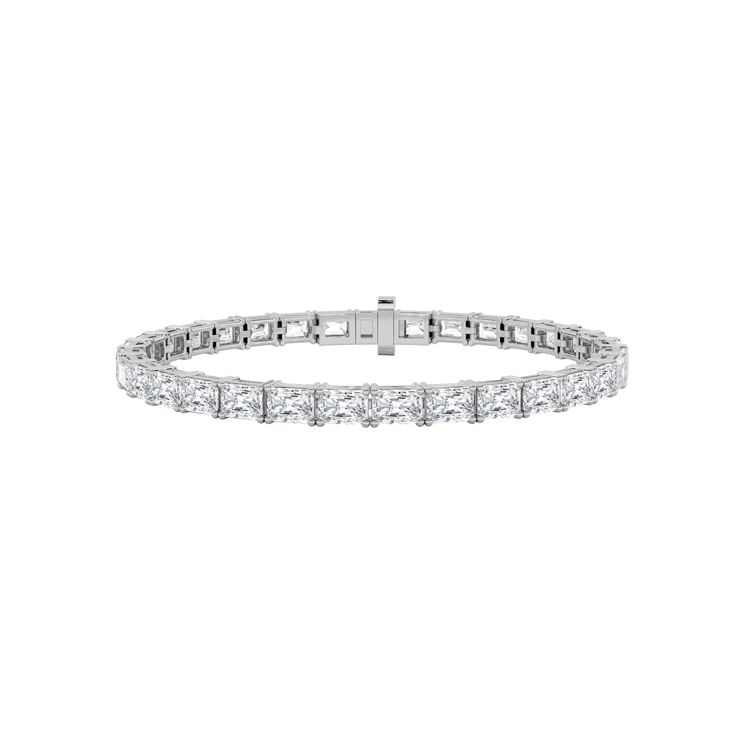 5Cttw Radiant Shaped Lab Grown Diamond (F/VS) East West Line Bracelet in 14K Gold