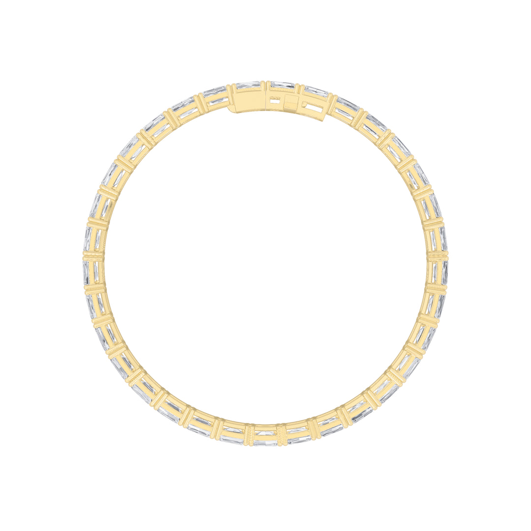 5Cttw Radiant Shaped Lab Grown Diamond (F/VS) East West Line Bracelet in 14K Gold