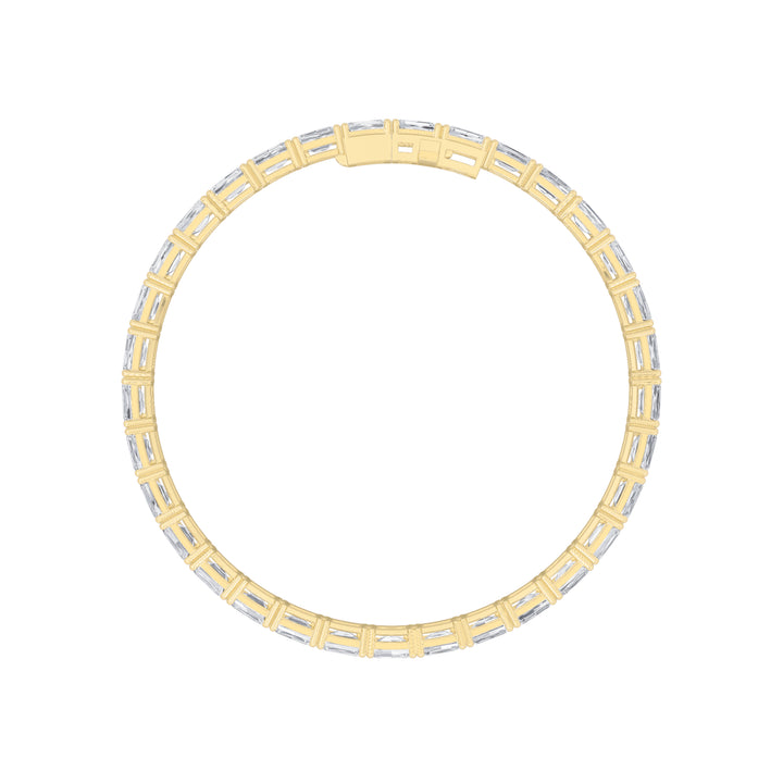 5Cttw Radiant Shaped Lab Grown Diamond (F/VS) East West Line Bracelet in 14K Gold