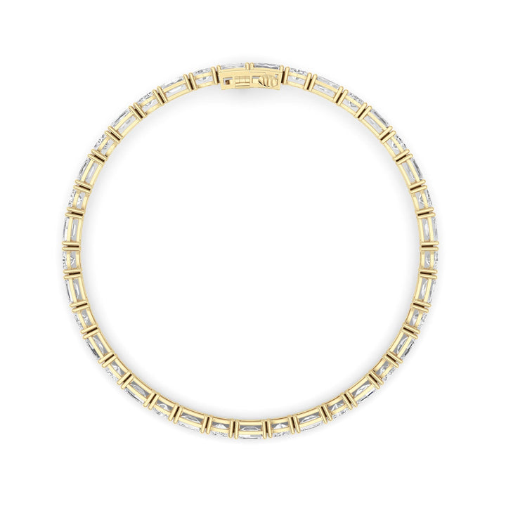 10Cttw Emerald And Round Lab Grown Diamond (F/VS ) Bracelet in 14K Gold