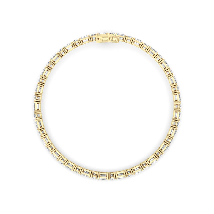 7Cttw Emerald And Round Lab Grown Diamond (F/VS )Bracelet in 14K Gold