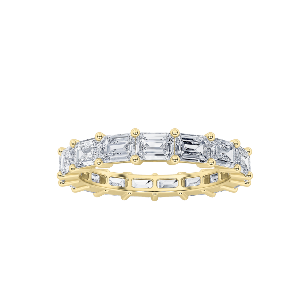 14KY 3.75ct Lab Diamond Channel Anniversary Ring Sz 7