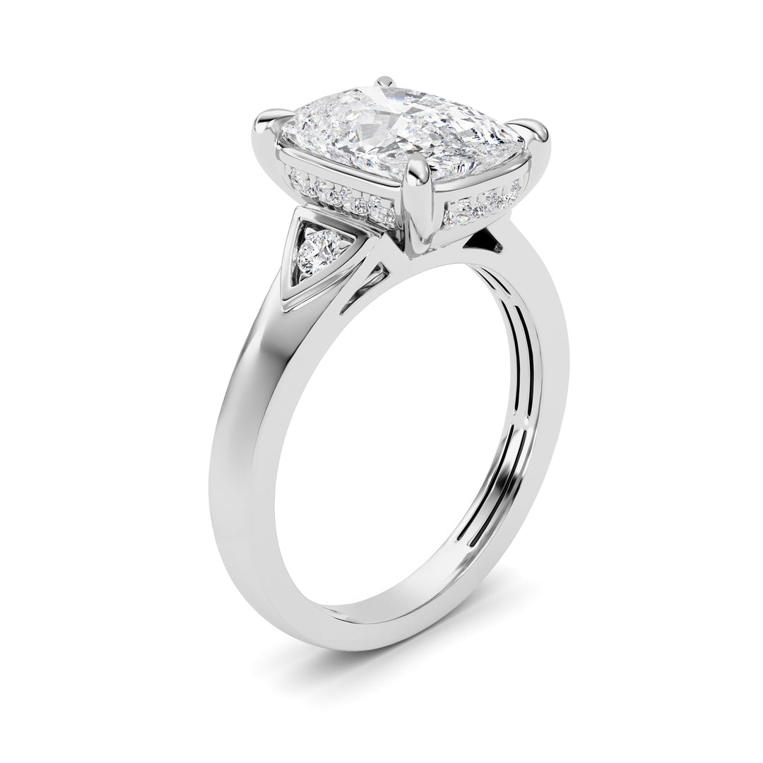 3.25Cttw ELongated Cushion Lab Grown Diamond (F/VS )Ring in 14K Gold