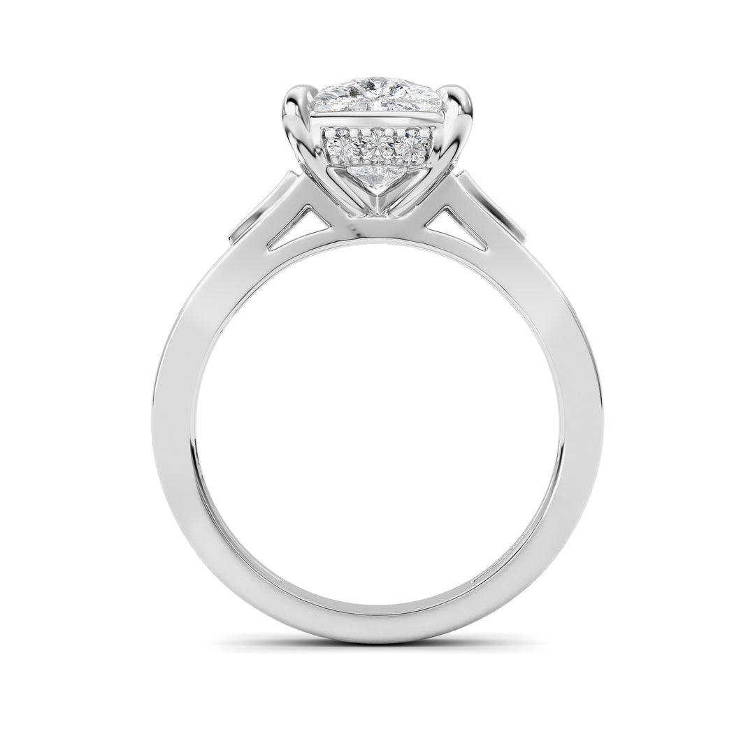 3.25Cttw ELongated Cushion Lab Grown Diamond (F/VS )Ring in 14K Gold
