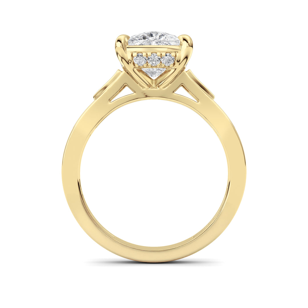 3.25Cttw ELongated Cushion Lab Grown Diamond (F/VS )Ring in 14K Gold