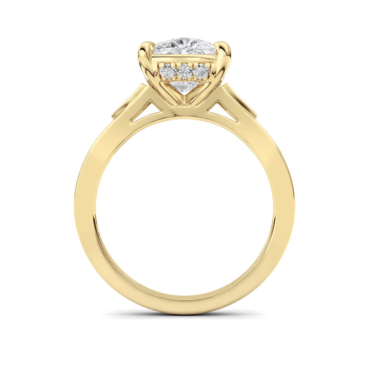 3.25Cttw ELongated Cushion Lab Grown Diamond (F/VS )Ring in 14K Gold