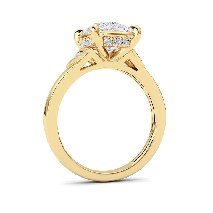 3.25Cttw ELongated Cushion Lab Grown Diamond (F/VS )Ring in 14K Gold