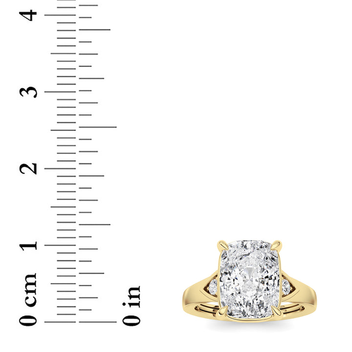 3.25Cttw ELongated Cushion Lab Grown Diamond (F/VS )Ring in 14K Gold
