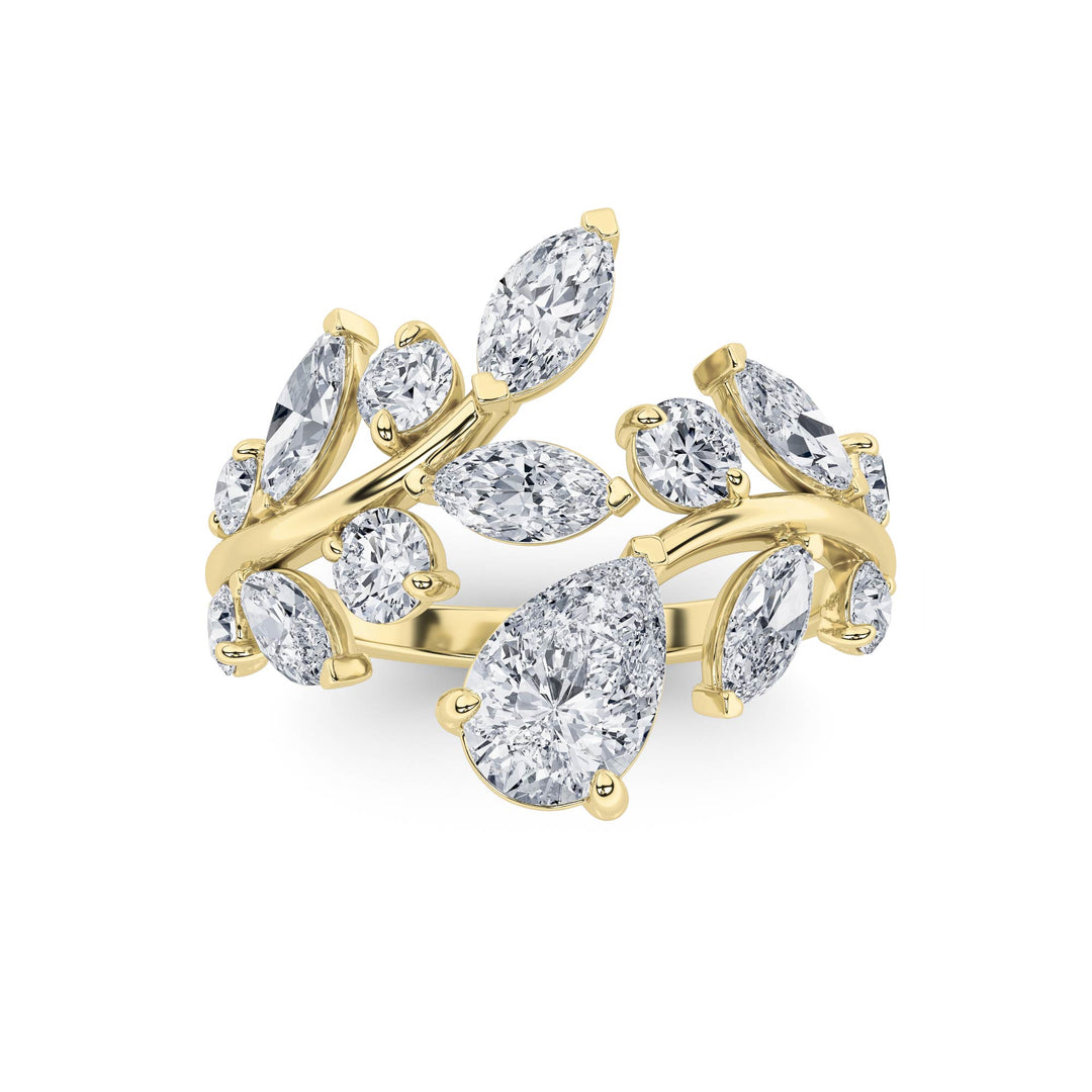 14KY 2ct Lab Diamond Cluster Ring F+VS+ Size 7