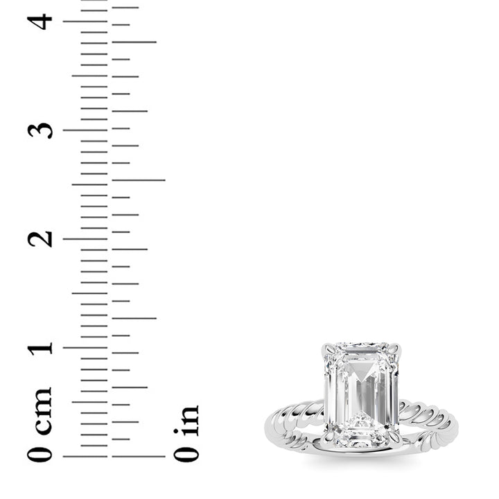 Emerald Lab Grown Diamond (F/VS ) Ring in 14K Gold