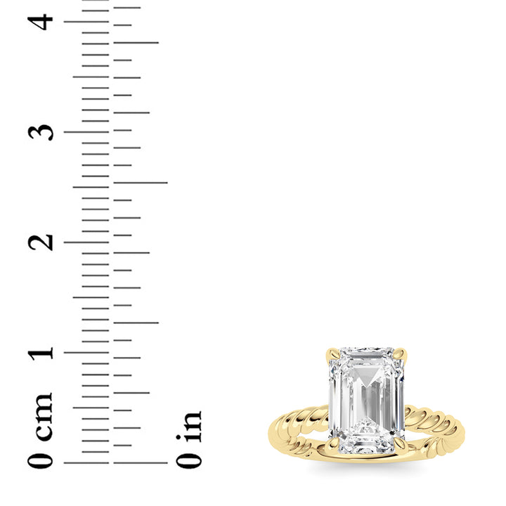 Emerald Lab Grown Diamond (F/VS ) Ring in 14K Gold