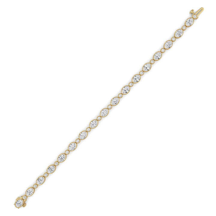 8Cttw Oval And Round Lab Grown Diamond (F/VS ) Bezel Set Bracelet in 14K Gold