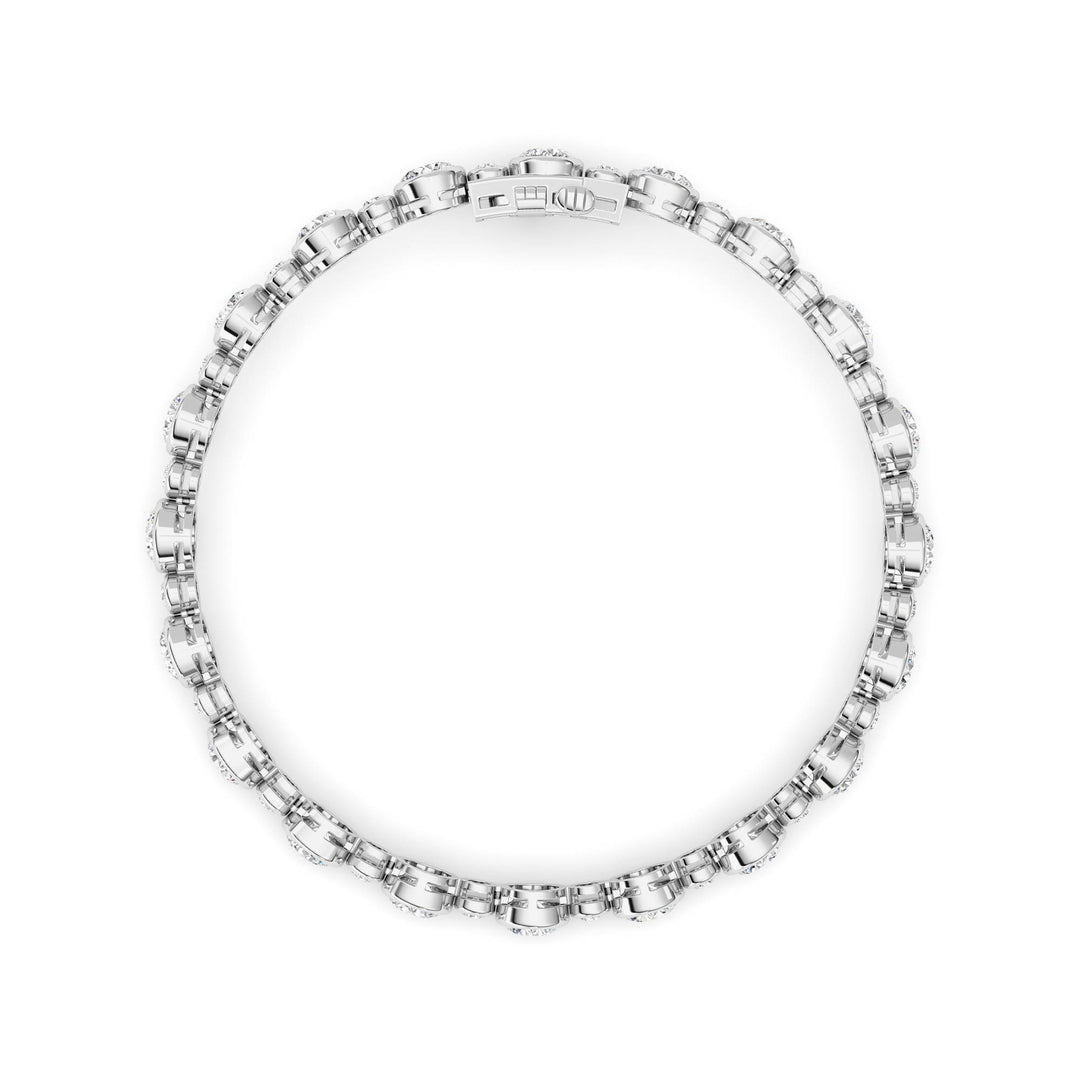 9Cttw Round Lab Grown Diamond (F/VS ) Bezel Set Bracelet in 14K Gold