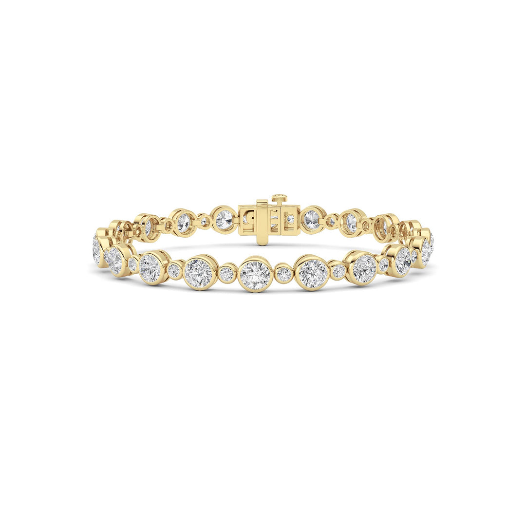 9Cttw Round Lab Grown Diamond (F/VS ) Bezel Set Bracelet in 14K Gold