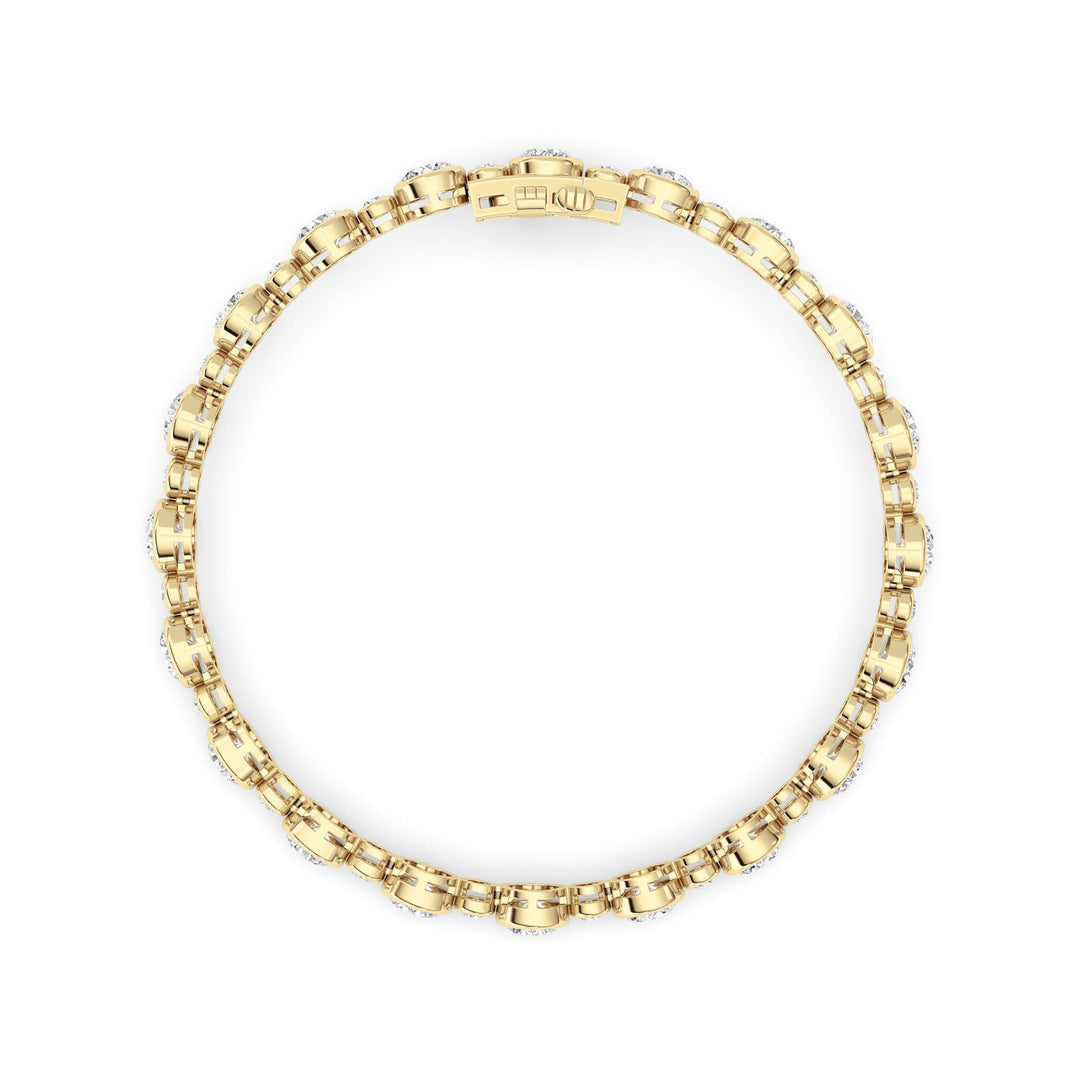 9Cttw Round Lab Grown Diamond (F/VS ) Bezel Set Bracelet in 14K Gold