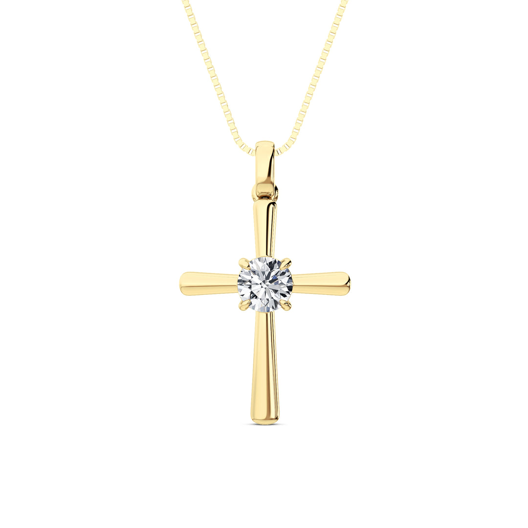 0.5CTW Round Shaped Lab Grown Diamond (F/VS) Necklace in 14K Yellow Gold