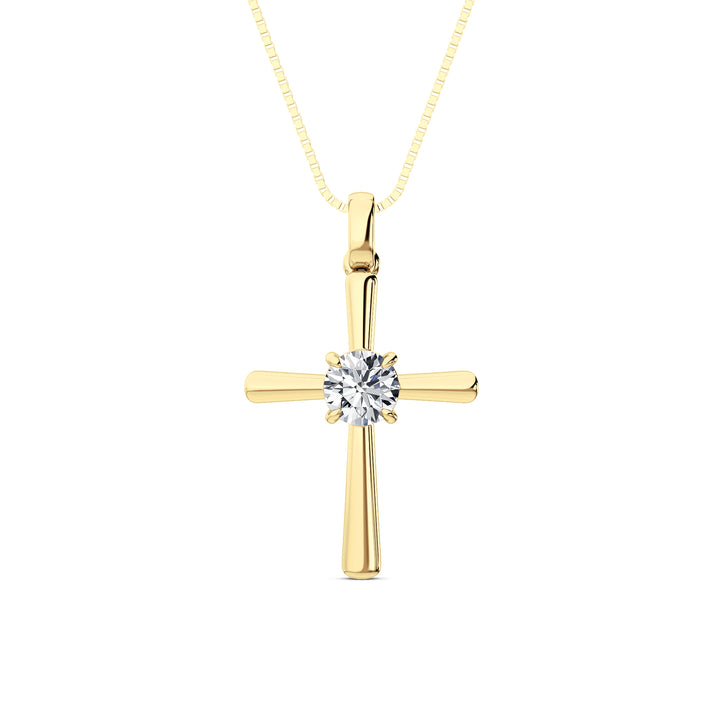 0.5CTW Round Shaped Lab Grown Diamond (F/VS) Necklace in 14K Yellow Gold