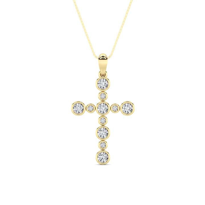 1CTW Round Shaped Lab Grown Diamond (F/VS) Necklace in 14K Yellow Gold