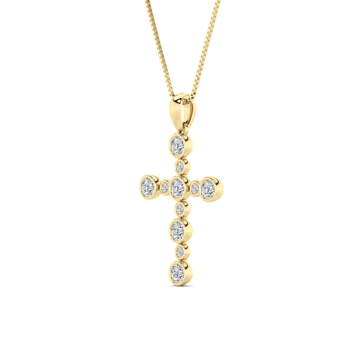 1CTW Round Shaped Lab Grown Diamond (F/VS) Necklace in 14K Yellow Gold