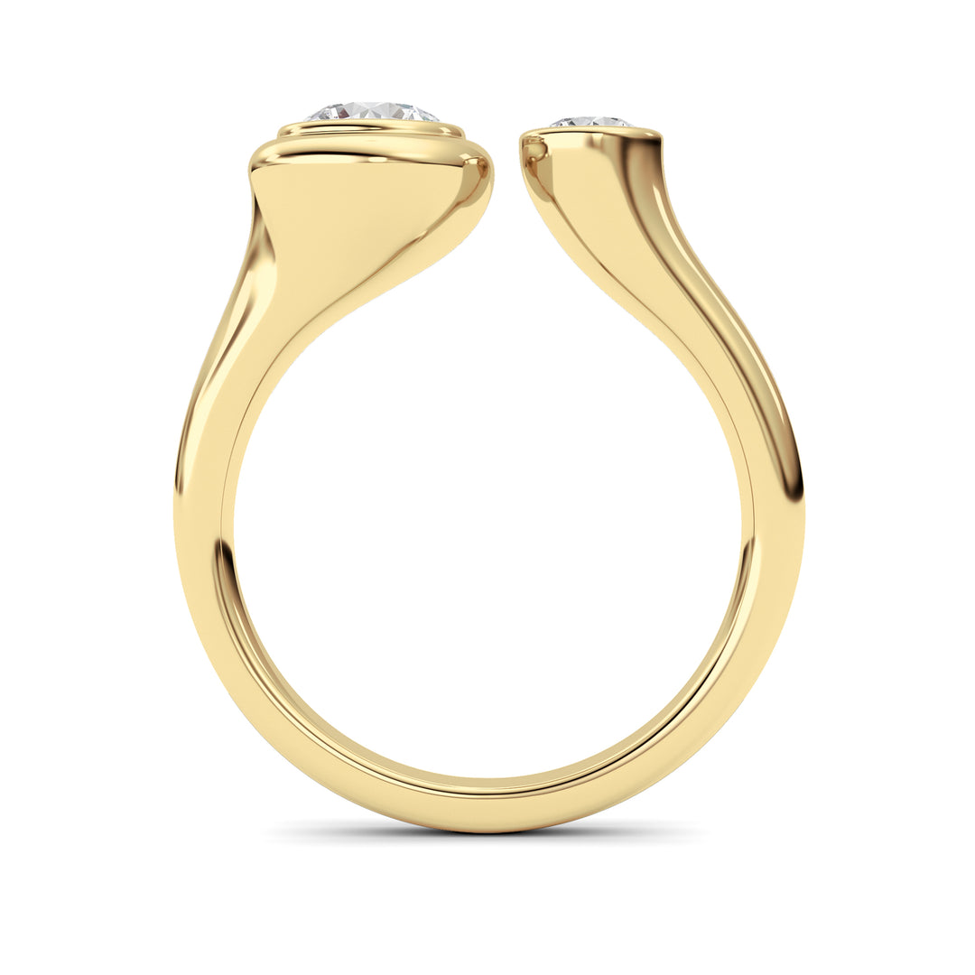 1CTW Round Shaped Lab Grown Diamond (F/VS) Ring in 14K Yellow Gold