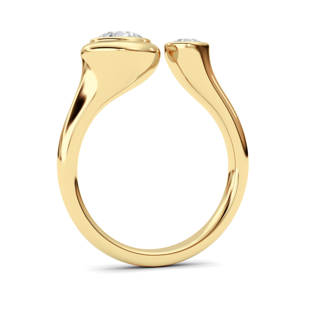 1CTW Round Shaped Lab Grown Diamond (F/VS) Ring in 14K Yellow Gold