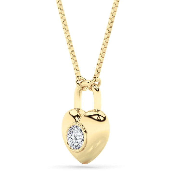 0.5CTW Round Shaped Lab Grown Diamond (F/VS) Necklace in 14K Yellow Gold