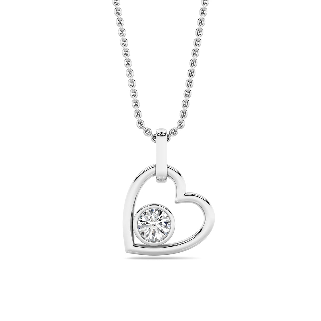 0.33CTW Round Lab Grown Diamond (F/VS ) Heart Pendant in 14K Gold