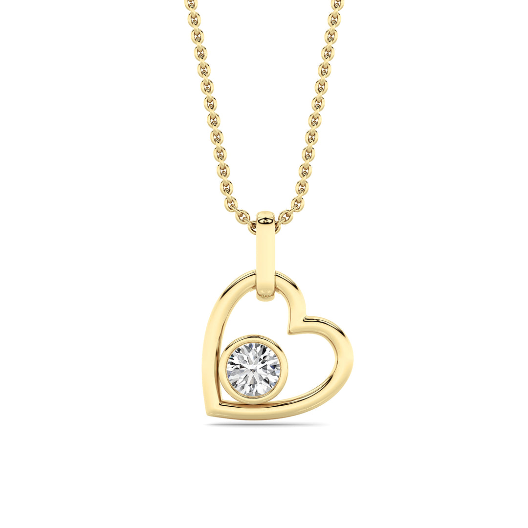 0.33CTW Round Lab Grown Diamond (F/VS ) Heart Pendant in 14K Gold
