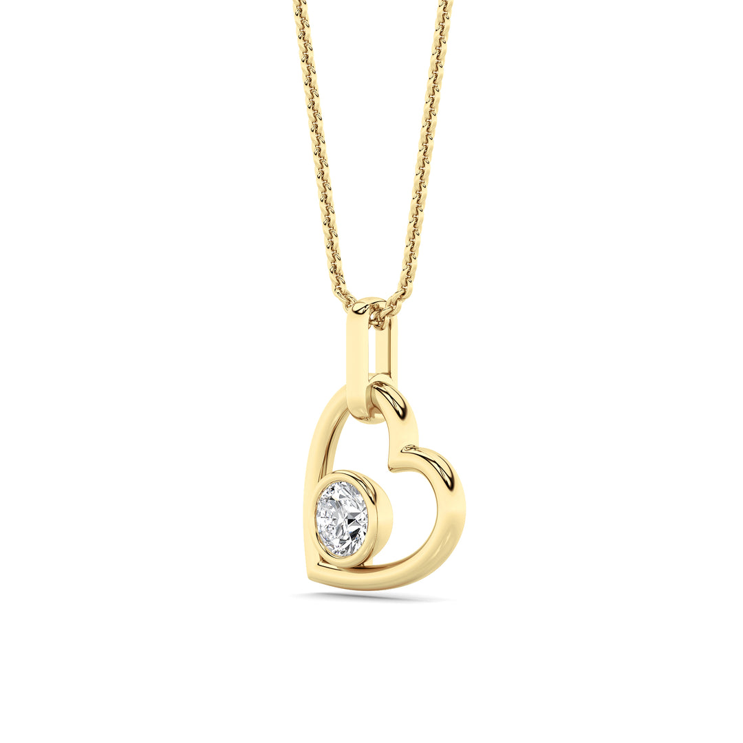 0.33CTW Round Lab Grown Diamond (F/VS ) Heart Pendant in 14K Gold