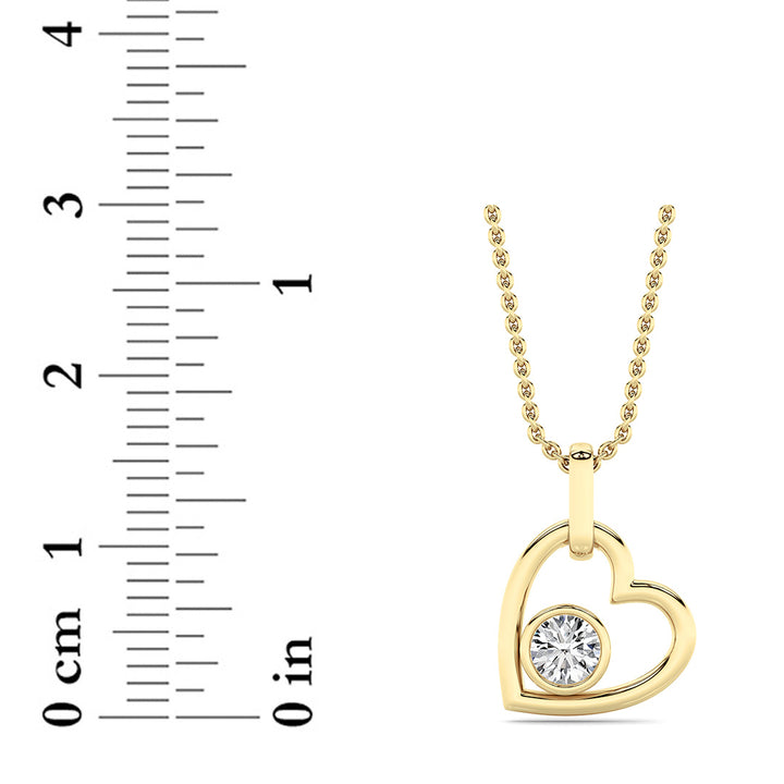 0.33CTW Round Lab Grown Diamond (F/VS ) Heart Pendant in 14K Gold