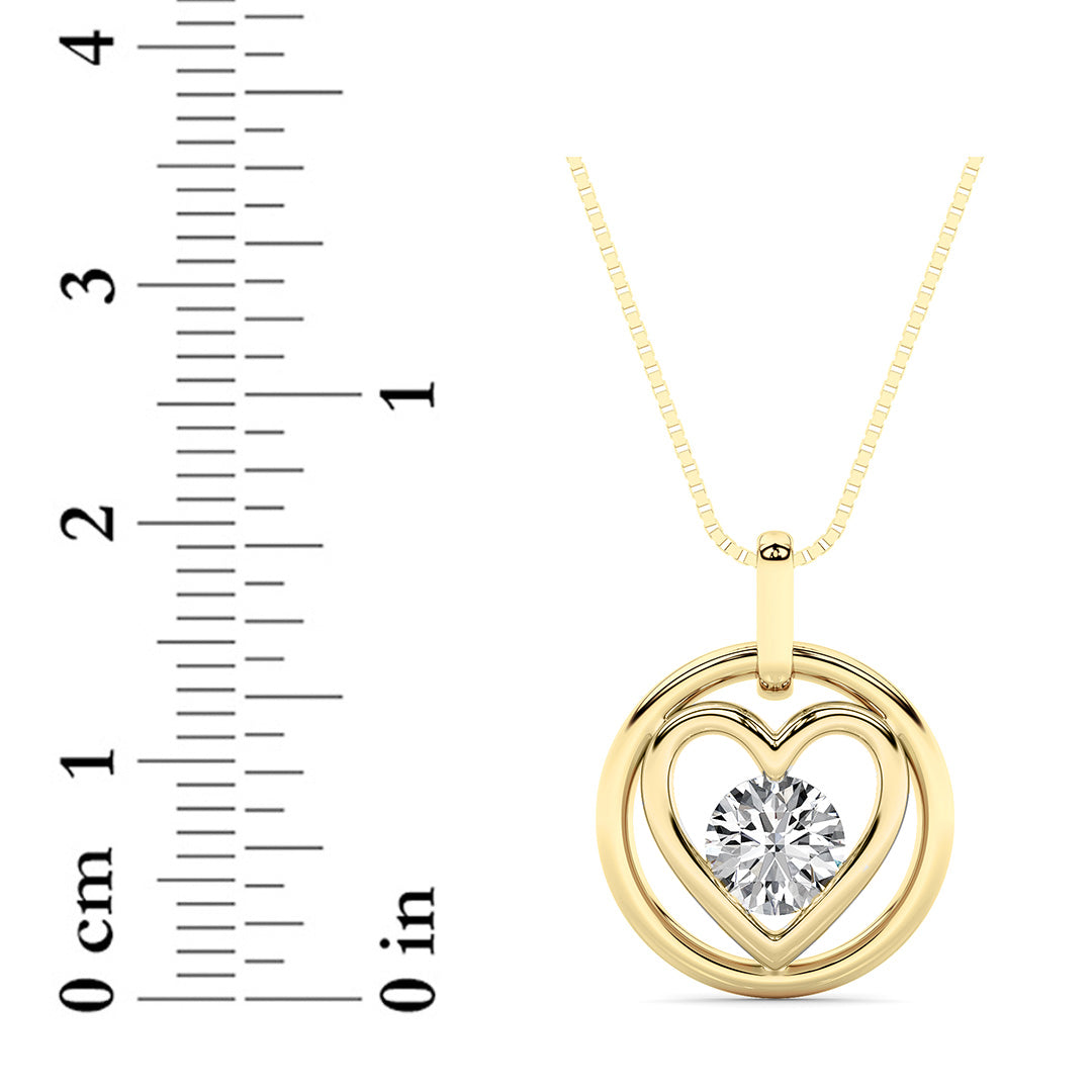 0.75CTW Round Shaped Lab Grown Diamond (F/VS) Necklace in 14K Yellow Gold