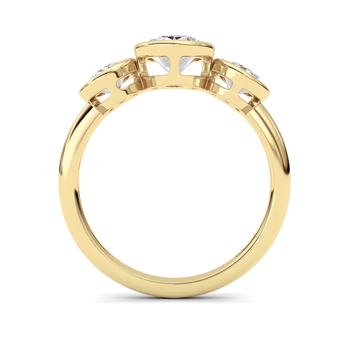 2CTW Oval Shaped Lab Grown Diamond (F/VS) Ring in 14K Yellow Gold