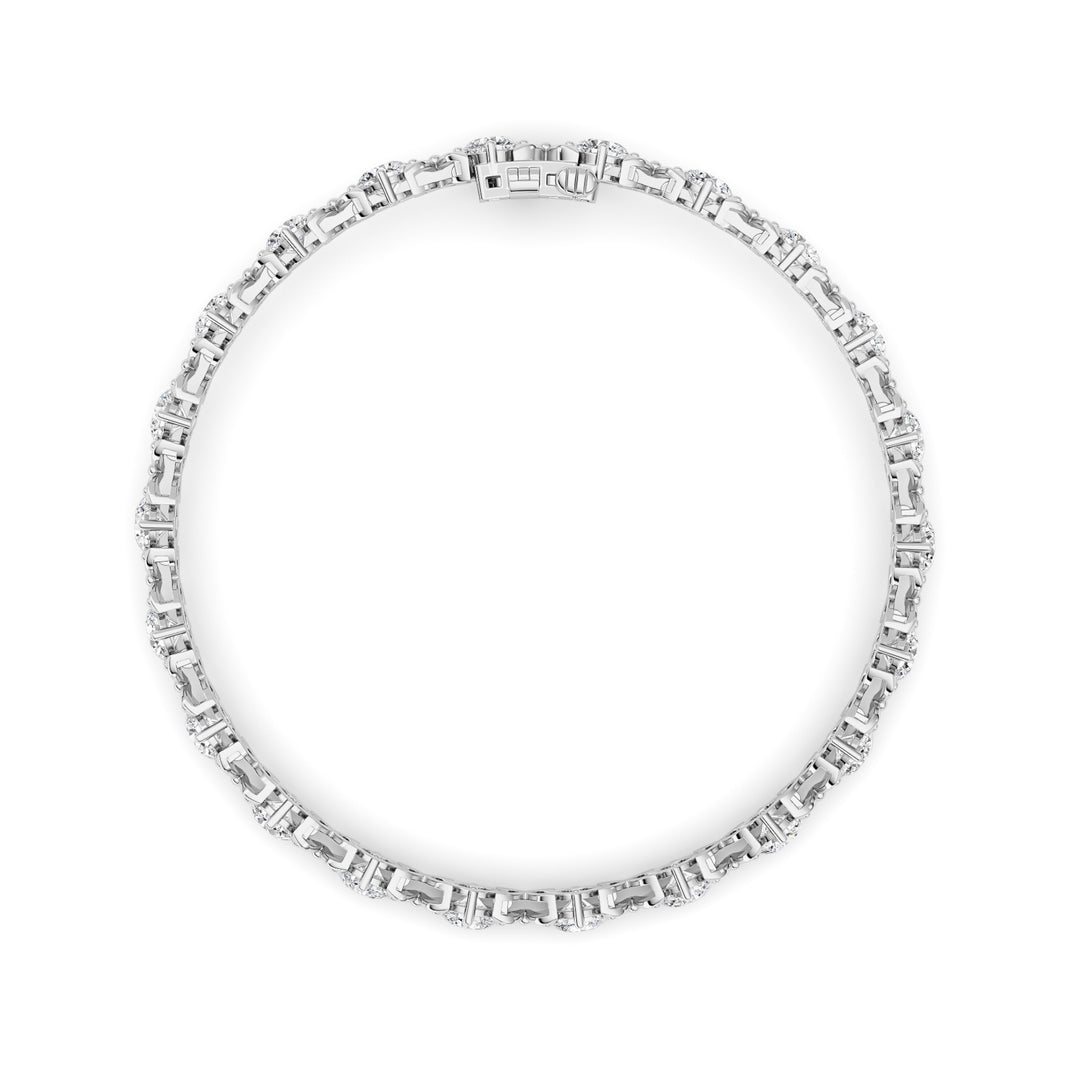 7Cttw Round Lab Grown Diamond (F/VS ) Bracelet in14K Gold