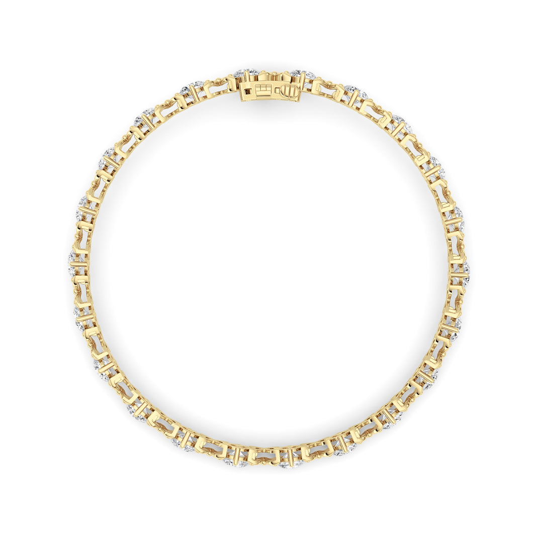 7Cttw Round Lab Grown Diamond (F/VS ) Bracelet in14K Gold