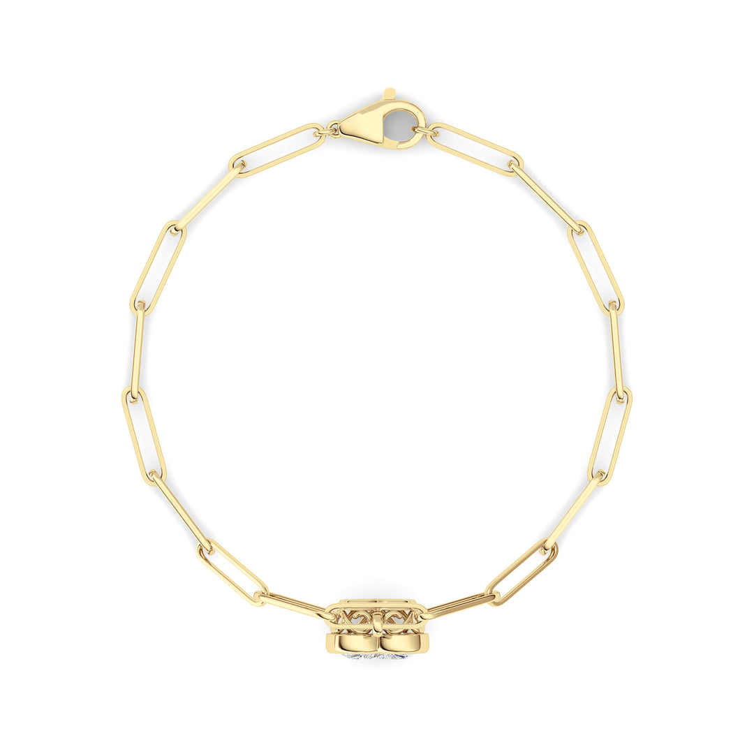 3Cttw Heart Lab Grown Diamond (F/VS ) Bezel Set Bracelet in 14K Gold