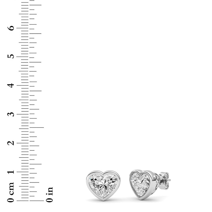 6Cttw Heart Shaped Lab Grown Diamond (F/VS ) StudEarrings in 14K Gold