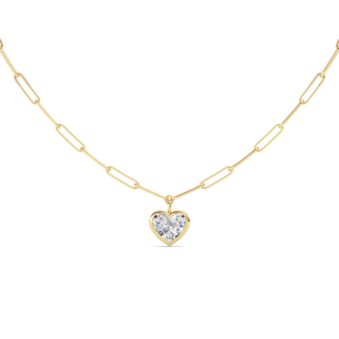 4Cttw Heart Shape Lab Grown Diamond (F/VS ) Necklace in 14K Gold
