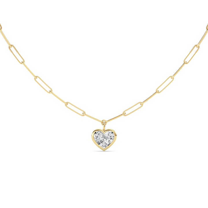 4Cttw Heart Shape Lab Grown Diamond (F/VS ) Necklace in 14K Gold