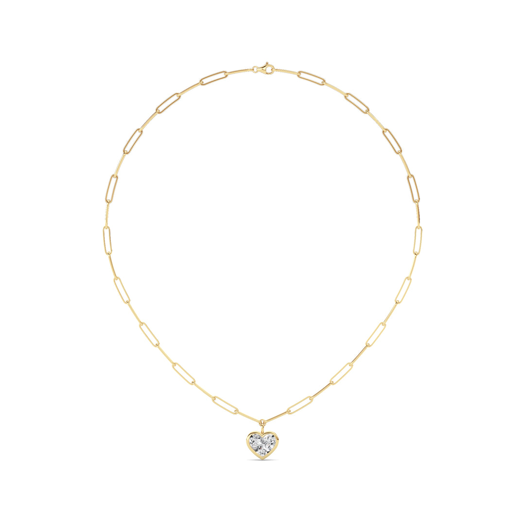 4Cttw Heart Shape Lab Grown Diamond (F/VS ) Necklace in 14K Gold