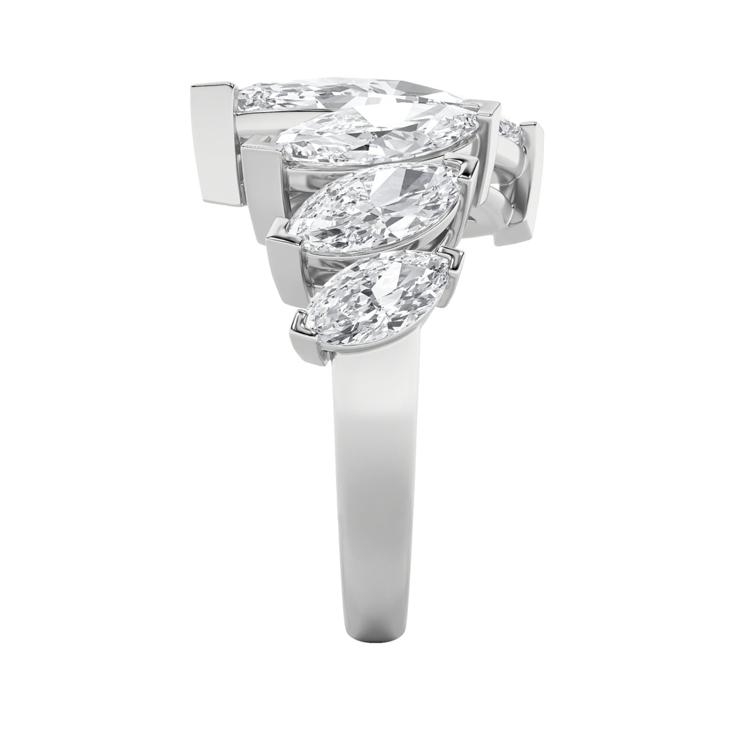 2.5CTW Marquise Shaped Lab Grown Diamond (G/VS) Four Stone Fashion Ring in 14K Gold