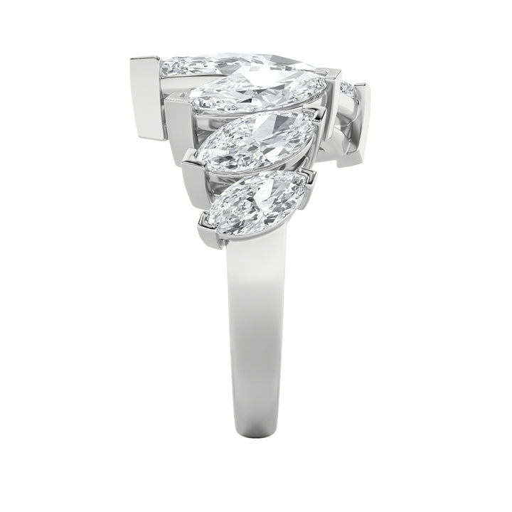 2.5CTW Marquise Shaped Lab Grown Diamond (G/VS) Four Stone Fashion Ring in 14K Gold