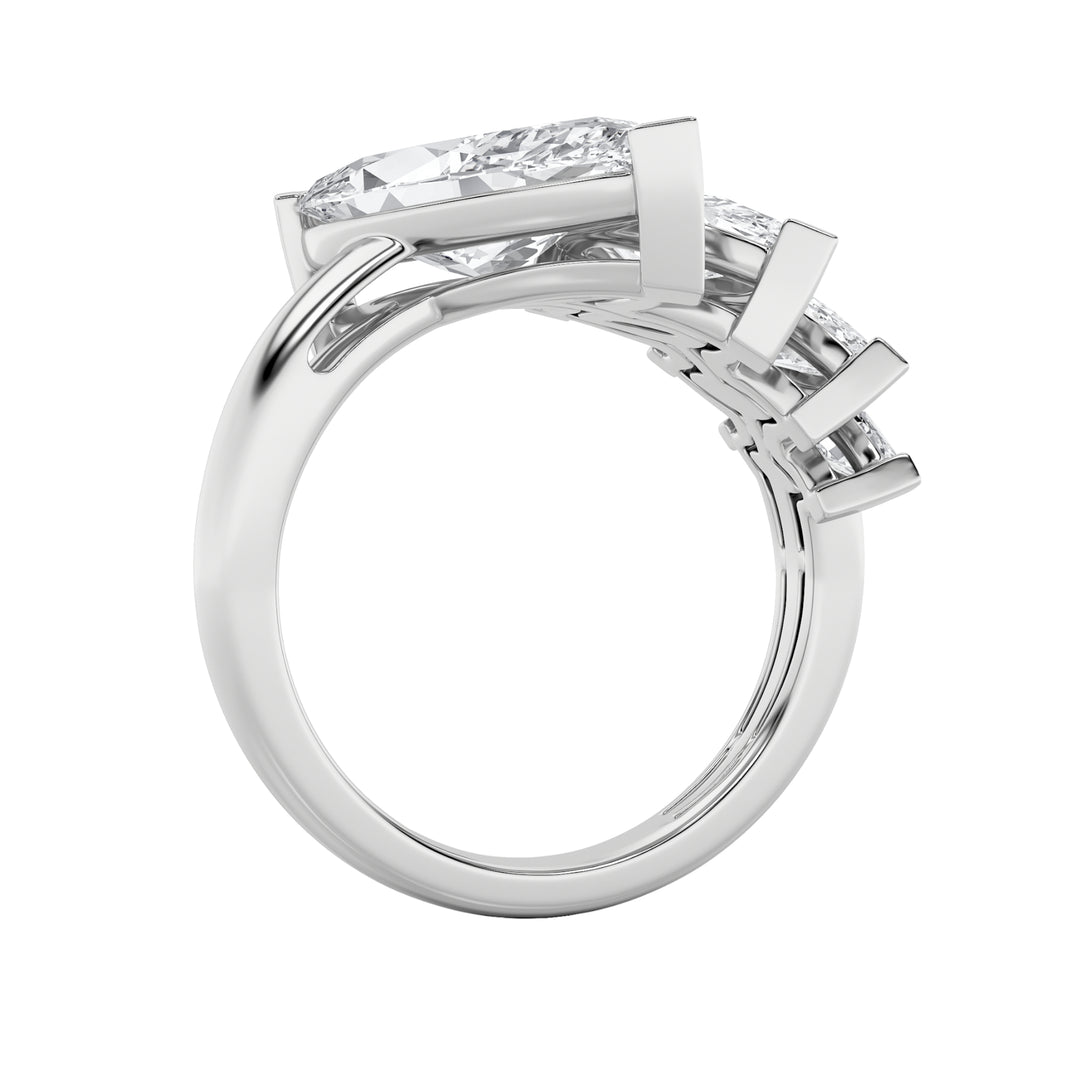 2.5CTW Marquise Shaped Lab Grown Diamond (G/VS) Four Stone Fashion Ring in 14K Gold