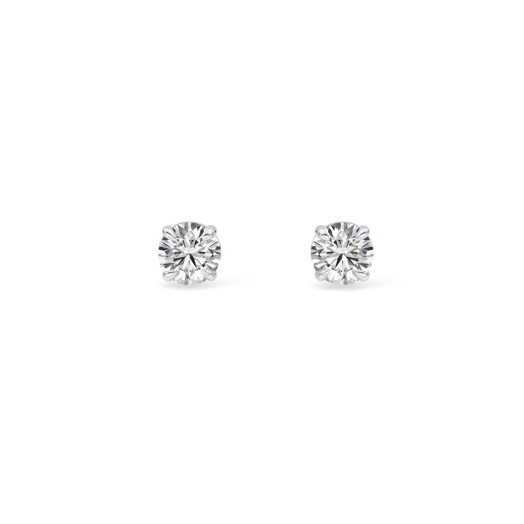 0.5CTW Round Shaped Lab Grown Diamond 4 Prong Stud Earrings in 14K Gold (F/VS)